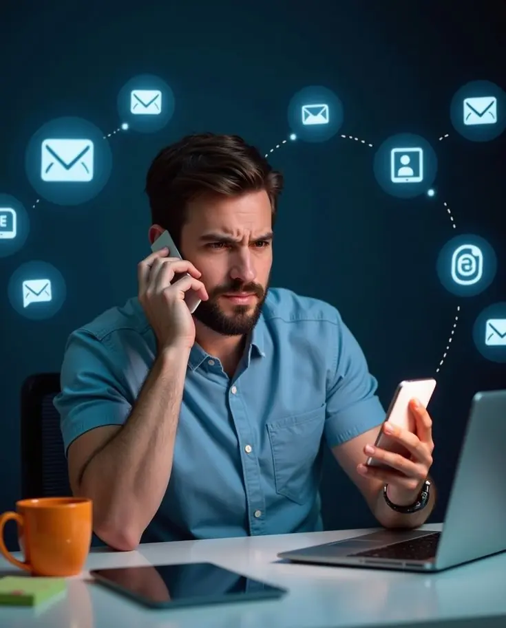 Professional business consultant speaking on the phone